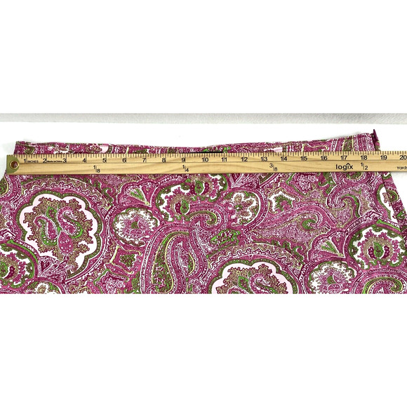 Talbots Pants Womens Size Medium Pink Green Paisley Capri Slacks Side Zip - Picture 6 of 12
